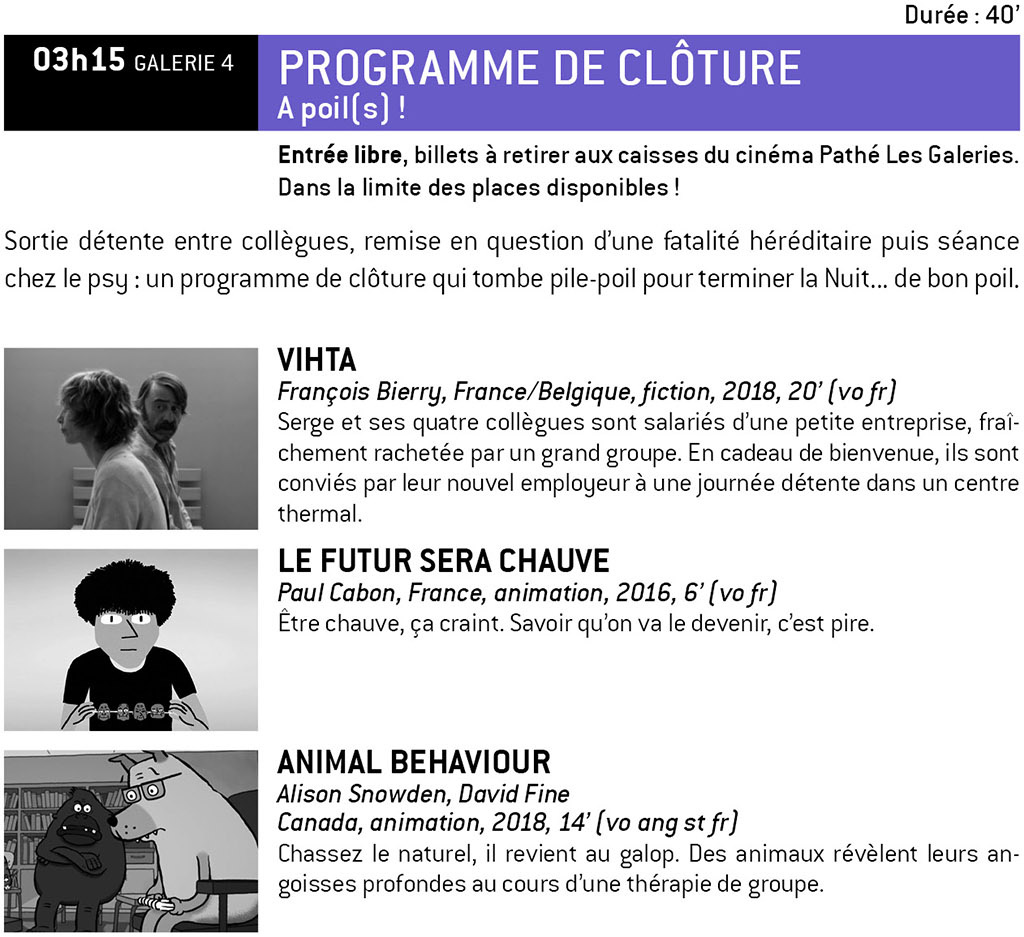 Programme de clôture