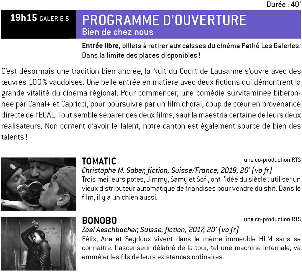 Programme d'ouverture